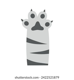 Cat's catroon paw. Vector illustration.