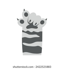 Cat's catroon paw. Vector illustration.