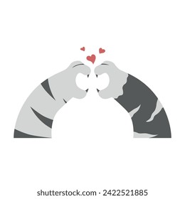 Cat's catroon paw. Vector illustration.
