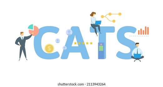 CATS, Certificate of Accrual on Treasury Securities. Concept with keyword, people and icons. Flat vector illustration. Isolated on white.