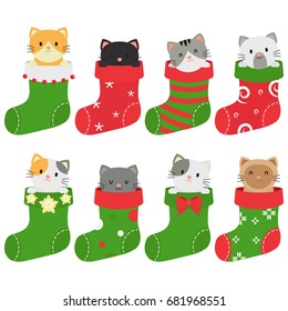 Cats In Christmas Stockings