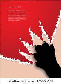 cat's claws breaking off a background
