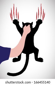 cat's claws breaking off a background