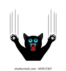 cat's claws scratch a background