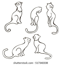 Cats collection - vector set of graphics