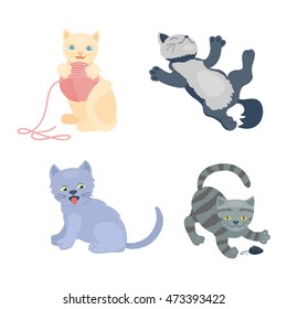 Cats collection vector silhouette