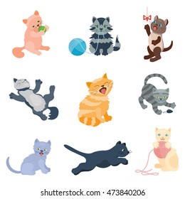 Cats collection vector silhouette