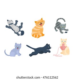 Cats collection vector silhouette