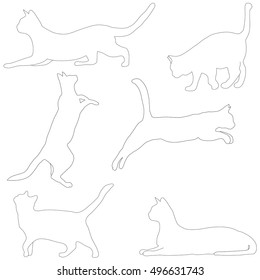 Cats collection - vector silhouette