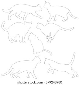 Cats collection - vector silhouette