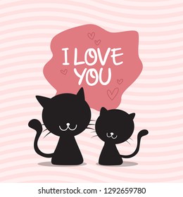 Cats couple valentine's day background