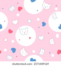 Cats, cute seamless pattern texture