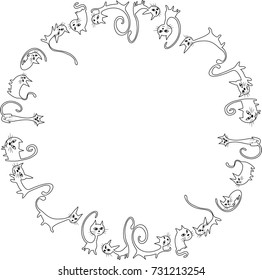 cats design with circle border