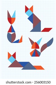 cats in different poses tangram