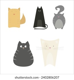 Katzen verschiedener Formen und Farben
