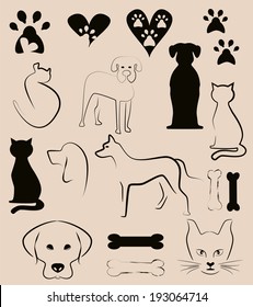 cats and dogs, pet shop concept
