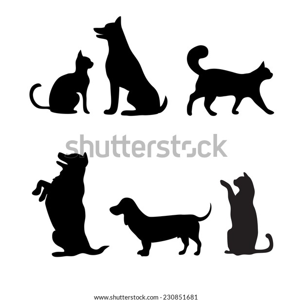 Image Vectorielle De Stock De Ensemble De Chats Et De Chiens