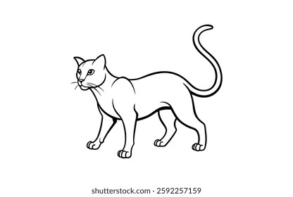 Cats Doodles Set vector silhouette,