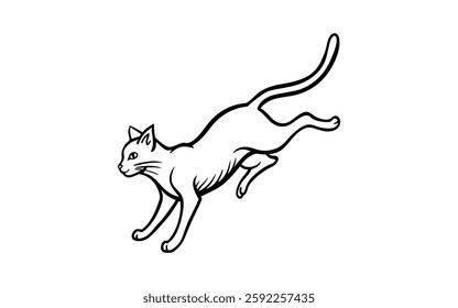 Cats Doodles Set vector silhouette,