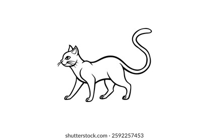 Cats Doodles Set vector silhouette,
