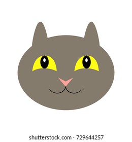Cats emotional face - vector illustration for your design, emblem. Funny animal