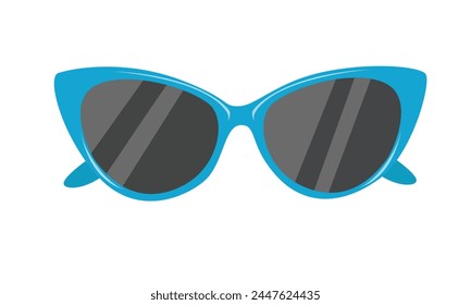 Cat's eye or cat-eye sunglasses vector illustration. Summer element. Eyewear fashion. Cartoon flat vector isolated.