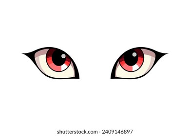 Cat's eyes. Bright eyes of a dark cat. Cartoon style. Feline care concept. Vector
