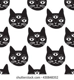 cats eyes face pattern