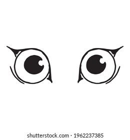 Cat's eyes. Hand drawn tiger's eyes. 