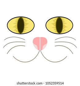 Cats Eyes Pink Nose Stock Vector (Royalty Free) 1052359514 | Shutterstock