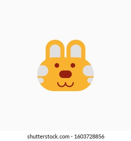 Cat's face in flat design style. Cute kitty. animal's head logo. Flat vector illustration, isolated on white background.