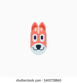 Cat's face in flat design style. Cute kitty. animal's head logo. Flat vector illustration, isolated on white background.