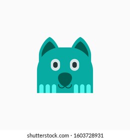 Cat's face in flat design style. Cute kitty. animal's head logo. Flat vector illustration, isolated on white background.