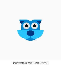 Cat's face in flat design style. Cute kitty. animal's head logo. Flat vector illustration, isolated on white background.