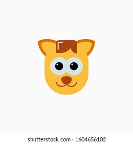 Cat's face in flat design style. Cute kitty. animal's head logo. Flat vector illustration, isolated on white background.