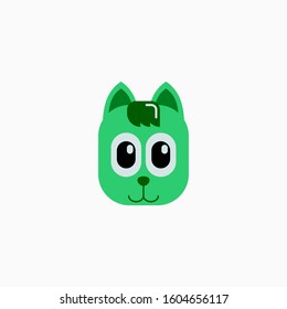 Cat's face in flat design style. Cute kitty. animal's head logo. Flat vector illustration, isolated on white background.