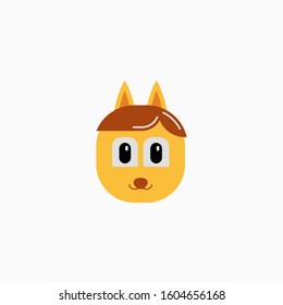 Cat's face in flat design style. Cute kitty. animal's head logo. Flat vector illustration, isolated on white background.