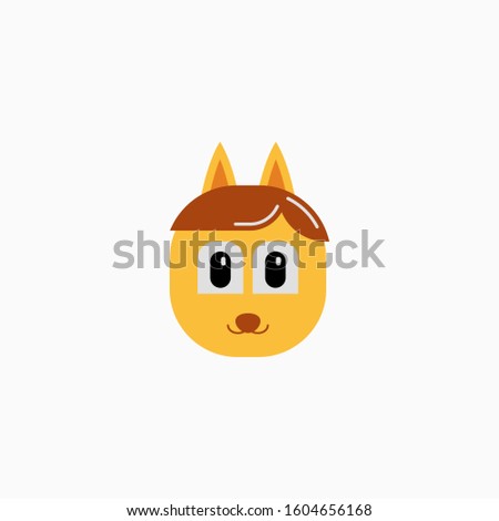 Cat's face in flat design style. Cute kitty. animal's head logo. Flat vector illustration, isolated on white background.