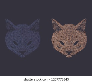 cat's face illustrations logo