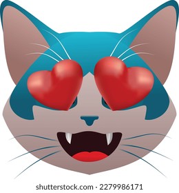cat's face reaction or cat's face emoji
