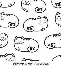 Cats. Fat cats or kittens. Seamless background.