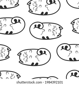 Cats. Fat cats or kittens. Seamless background.