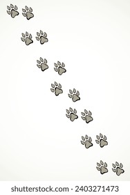 Huella de pie de gatos. Dibujo de vectores