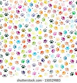 cats footprint seamless pattern