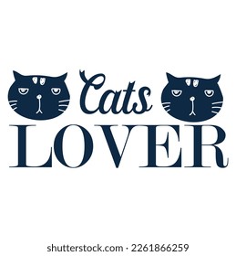 Cats forever - Don't shop, adopt. Grey paw prints. Brush lettering quotes about the cat. Modern calligraphy phrases on isolated background. vector eps 10.