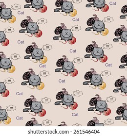 Cats funny cartoon character background for wallpaper and decoration. 