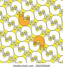 cats, funny vector illustration, design for gift packaging, funny background white and yellow background
