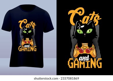 Cats graphic Gaming tshirt design