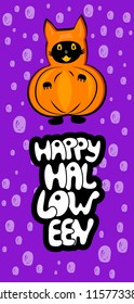 Cats in Halloween costumes. Cute cartoon vector illustration.