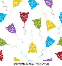 cats head balloon color pattern